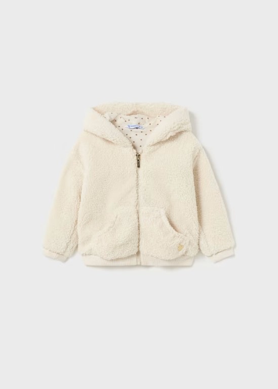 2428 - Baby Zip-Up Hooded Jacket Curly Faux Fur
