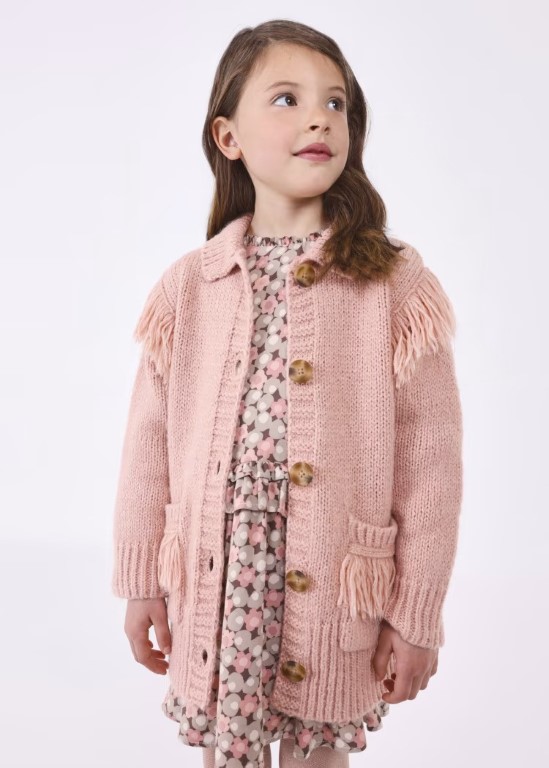4311 - Button Front Fringe Sweater