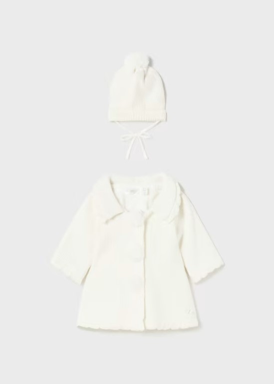 02404 - Knit coat with hat newborn baby