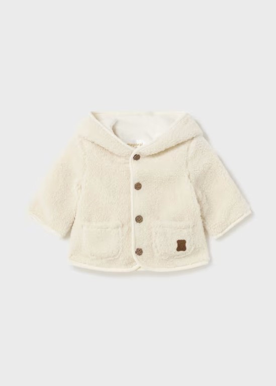 02402 - Newborn baby coat faux wool