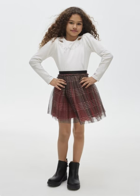 7949 - Plaid Tulle Skirt