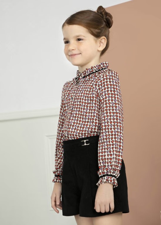5663 - Printed Batiste Top Girl