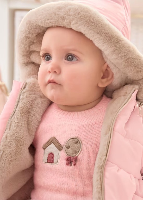 02407 - Reversible puffer jacket recycled fibers newborn baby