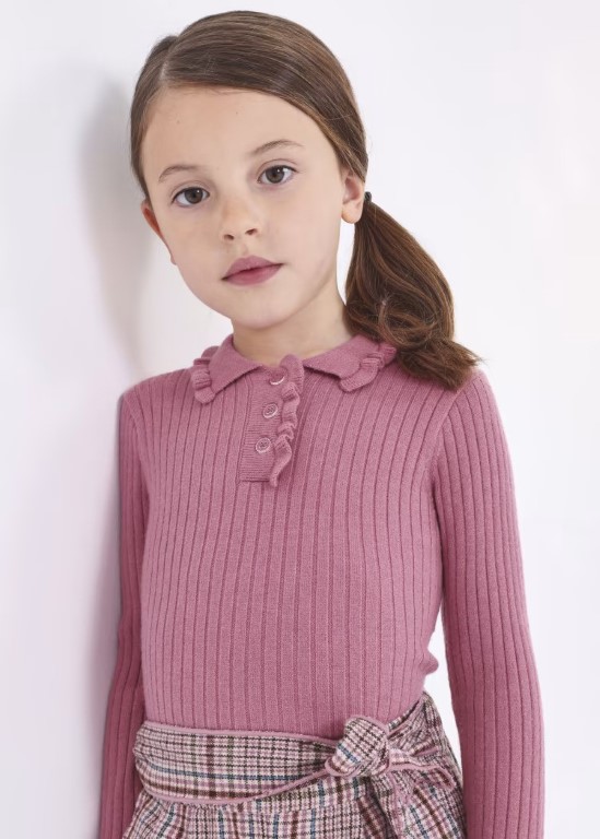 4194 - Ribbed Knit Polo Shirt