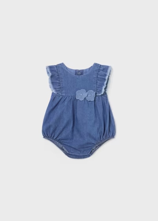 01604 - Newborn denim ruffled romper