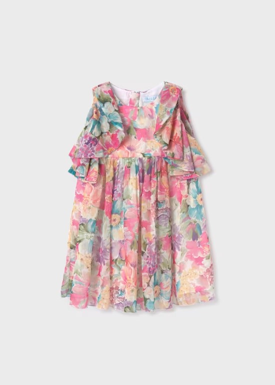 05048 - Girl Bambula Printed Chiffon Dress
