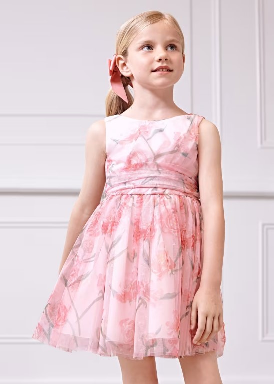 05044 - Girl Printed Tulle Dress