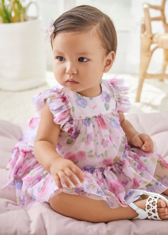 01818 -  Newborn printed tulle dress