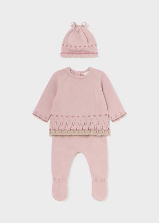 2502-Newborn 3 Piece Knit Set