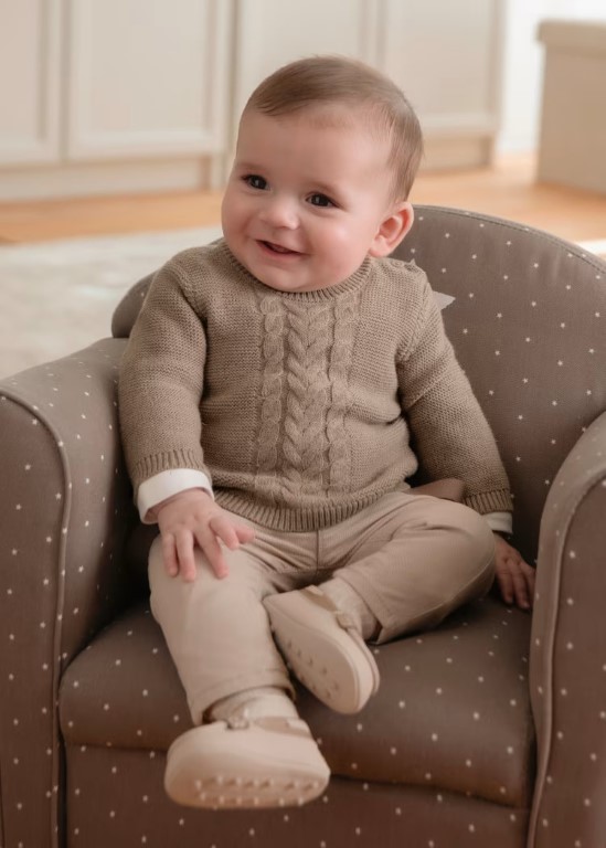 2305-Newborn Braided Sweater