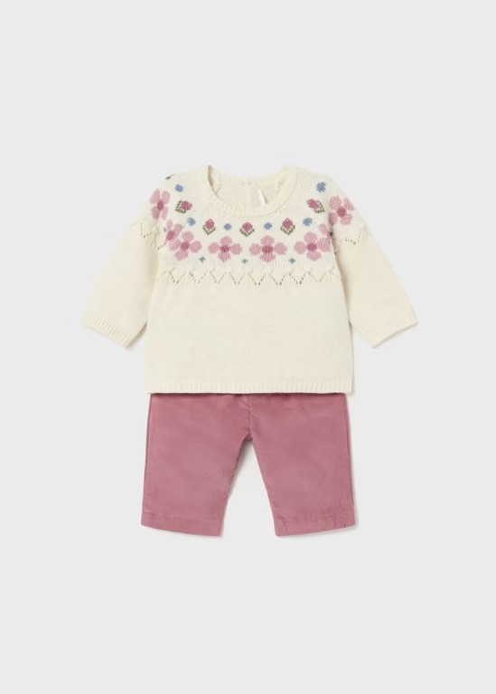 2519-Newborn Corduroy Pants and Sweater Set