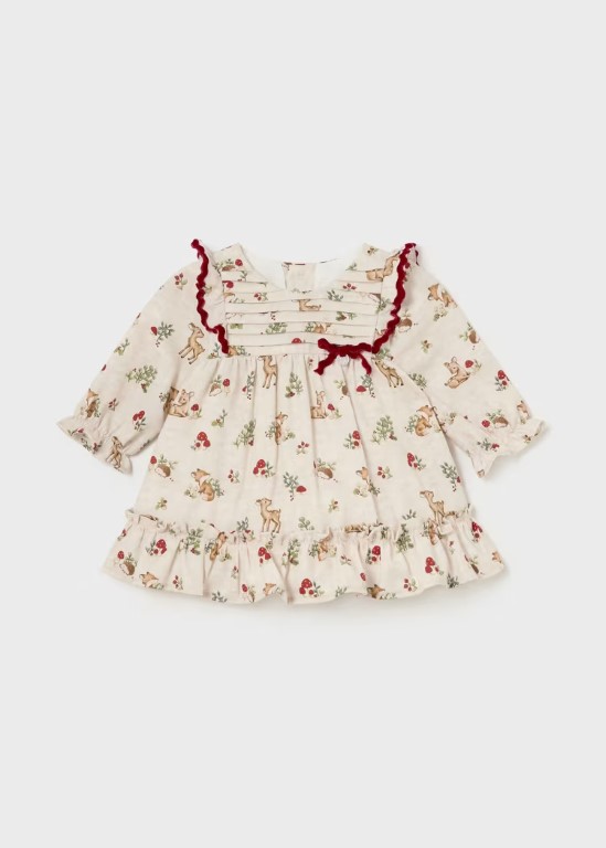 2887-Newborn Girl Floral Ruffle Dress