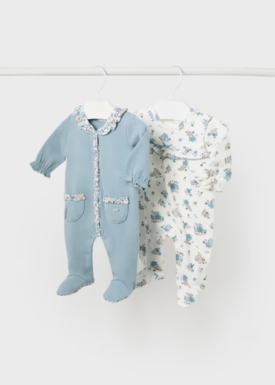 2778-Newborn Girl Set of 2 Floral One-Piece