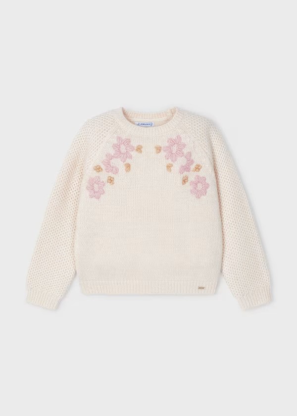 4354 - Embroidered Flower Sweater