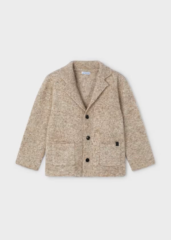4459 - Knit Lapel Collar Cardigan